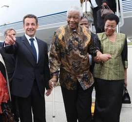 Nicolas Sarkozy, Nelson Mandela et Graa Machel