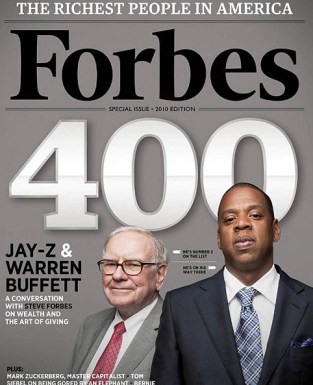 Jay Z avec Warren Buffett en couverture de l'dition consacre aux 400 Amricains les plus riches