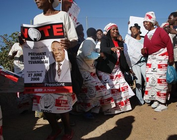 Des partisans de Morgan Tsvangirai le 22 juin