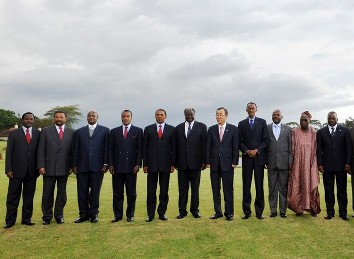 Des dirigeants africains lors de la runion de crise sur la RDC le 7 novembre 2008