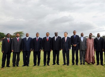Des dirigeants africains lors de la réunion de crise sur la RDC le 7 novembre 2008