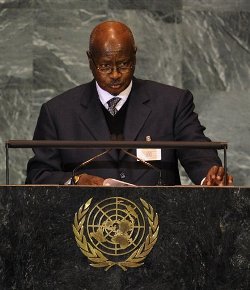 Le prsident ougandais Yoweri Kaguta Museveni, le 23 septembre 2008  New York.