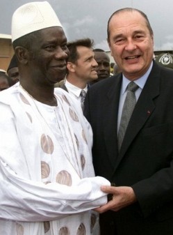 Lansana Conte et Jacques Chirac le 21 juillet 1999