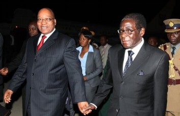 Jacob Zuma lors d'une prcdente rencontre avec Robert Mugabe