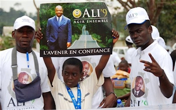 Partisans d'Ali Bongo lors de la campagne prsidentielle