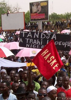 Une manifestation contre le rfrendum en juillet 2009  Niamey