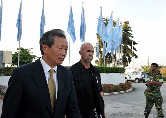 Choi Young Jin  Abidjan le 3 dcembre peu avant une confrence de presse