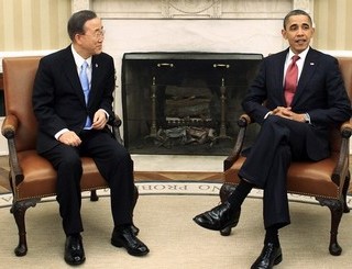 Barack Obama et Ban Ki Moon le lundi 28 fvrier 2011