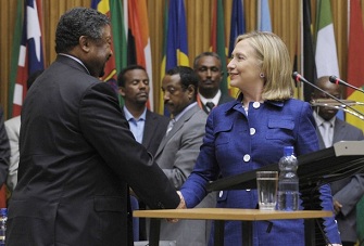 Hillary Clinton et Jean Ping le lundi 13 juin 2011  Addis Abeba