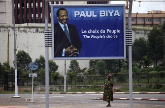 Affiche de campagne de Paul Biya