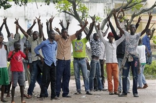 Partisans d'Etienne Tshisekedi  Kinshasa le 8 dcembre 2011