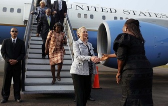Hillary Clinton  son arrive  Monrovia ce lundi 16 janvier