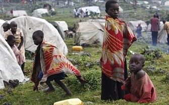 Réfugiés congolais à Bunagana, près de Kisoro dans le sud-ouest de l'Ouganda le 15 mai 2012.