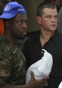 Matt Damon et Wyclef lors d'un sjour en Hati