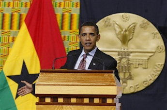 Barack Obama lors de son discours  Accra