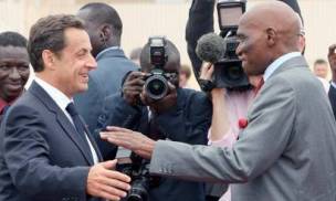 Nicolas Sarkozy et Abdoulaye Wade à Dakar
