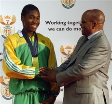 Caster Semenya en compagnie du prsident sud-africain Jacob Zuma