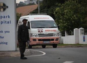 L'ambulance qui a transport Kodjovi Obilale au l'hpital Milpark