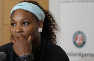 Serena Williams en confrence de presse aprs sa dfaite face  Virginie Razzano