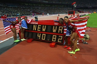 L'équipe américaine a obtenu la médaille d'or et le record du monde sur 4x100 mètres féminin