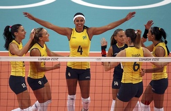 L'équipe brésilienne de volley ball championne olympique
