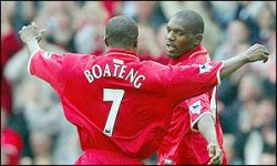 Geremi et son coequipier de Middlesbrough George Boateng
