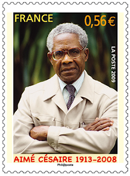 Le timbre  l'ffigie d'Aim Csaire mis en vente par la poste