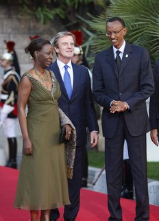 Paul Kagame et Bernard Kouchner à Nice