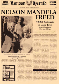Nelson Mandela et Winnie Mandela le 11 fvrier 1990